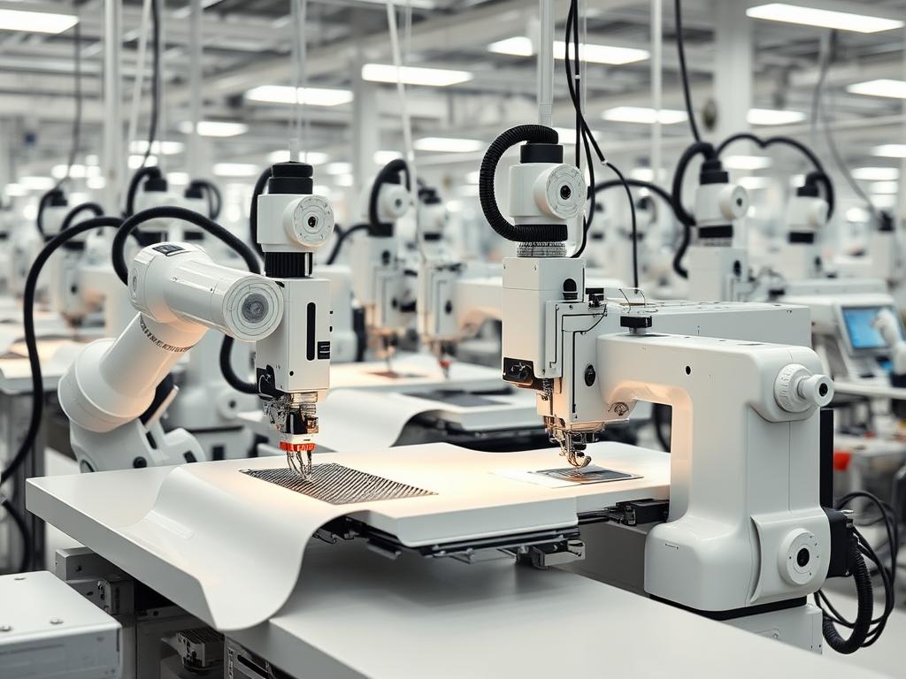 Automated cutting and sewing robotics in clothing manufacturing