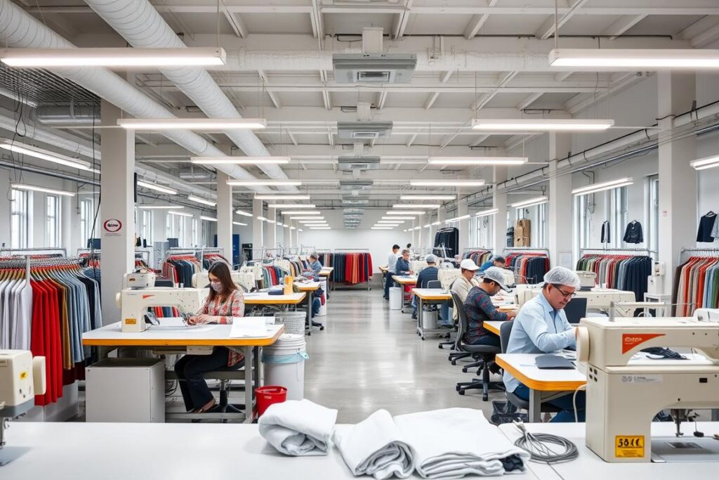 Ethical clothing manufacturing facility with fair working conditions