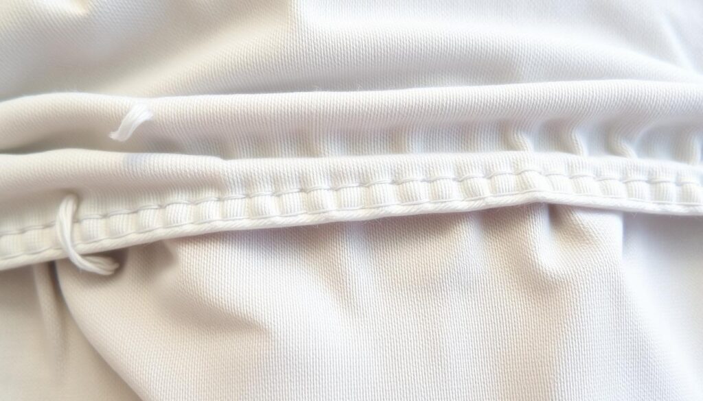 Poor quality garment showing manufacturing defects and issues