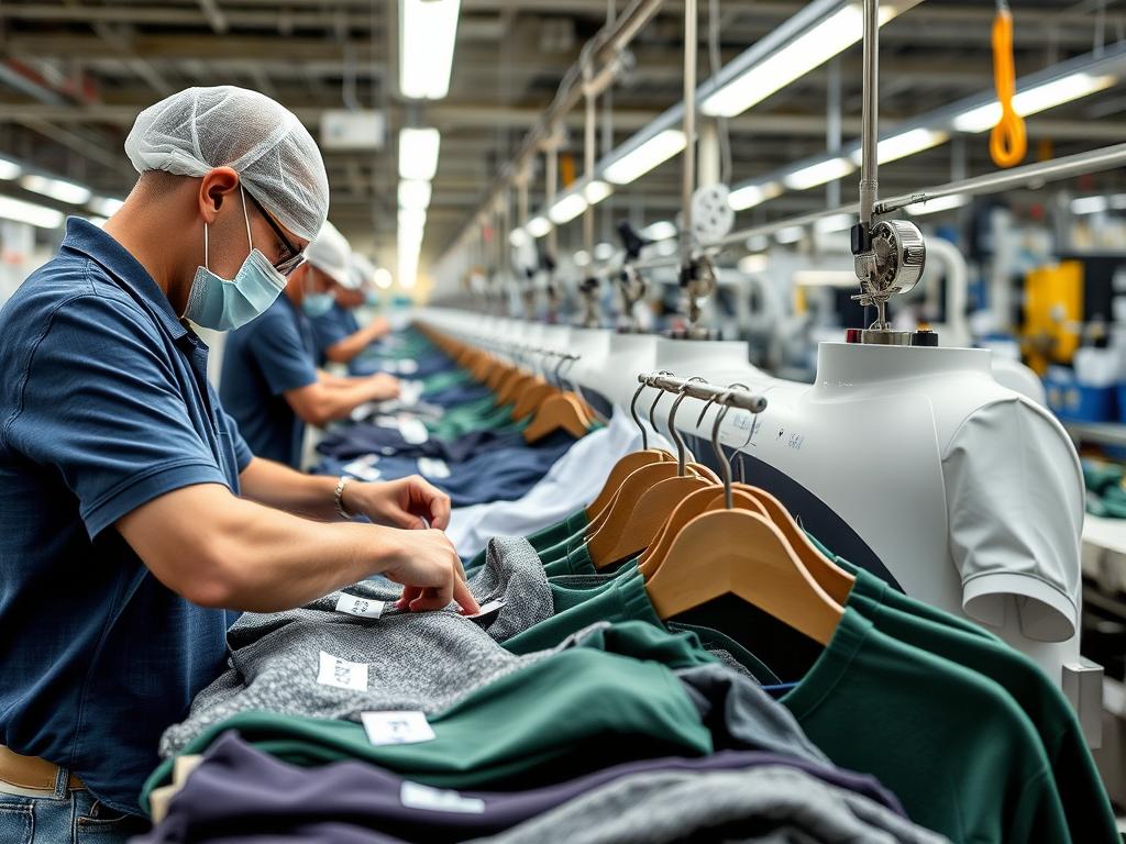 Private label clothing being produced with custom branding