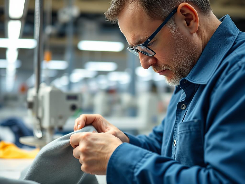 Quality control inspection of clothing items in manufacturing