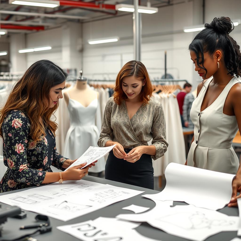 Custom design development at women's clothing manufacturer
